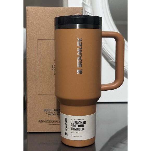 LIMITED EDITION STANLEY QUENCHER PROTOUR FLIP STRAW TUMBLER, 40OZ- CAMEL - Picture 1 of 5